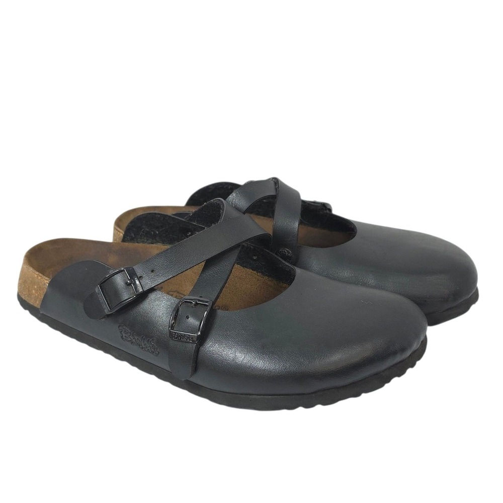 Birkis Birkenstock Leather Mary Jane Clogs Sz 40 US 9.5 Cottagecore Goth Black